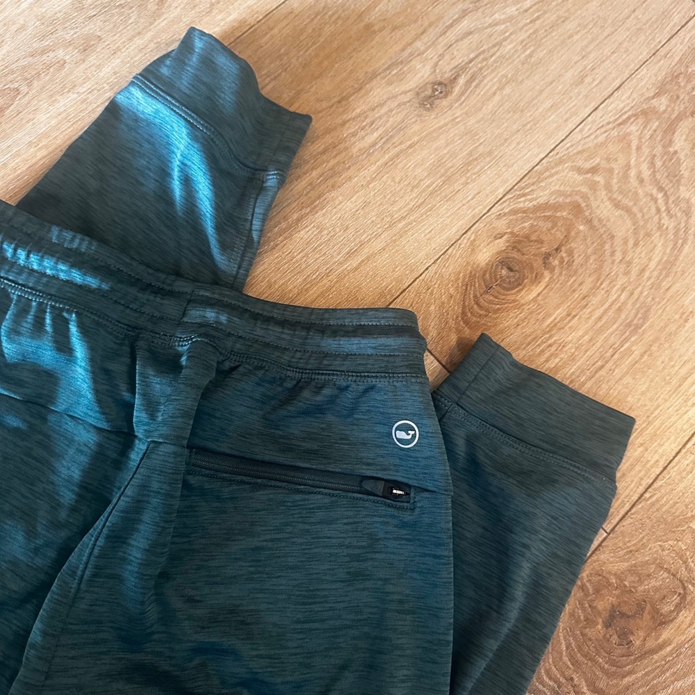 Vineyard Vines Kids Boys On-The-Go Joggers Green Heather Size Large 16 Pants